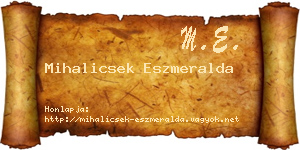 Mihalicsek Eszmeralda névjegykártya